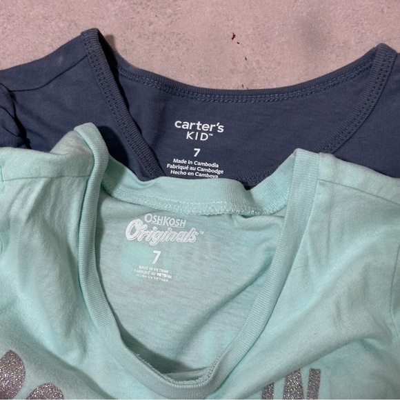 Carter’s & Oshkosh b’gosh Girls Kids Long sleeve shirts size 7. - Picture 4 of 5